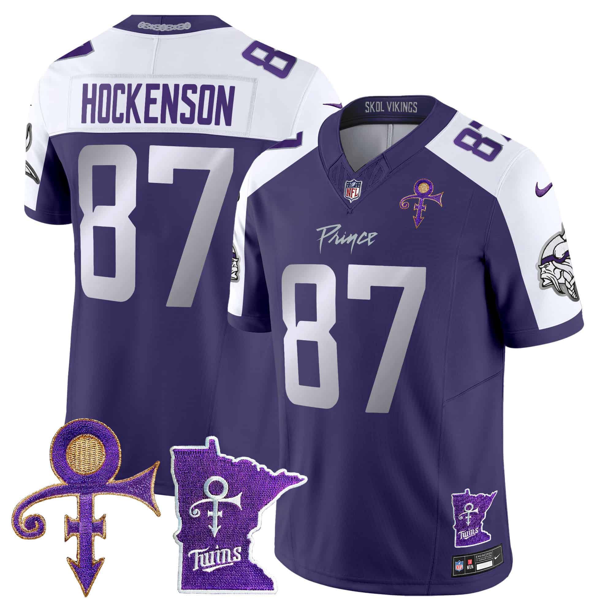 Men Minnesota Vikings 87 Hockenson Purple 2024 Nike Prince Vapor Limited NFL Jersey